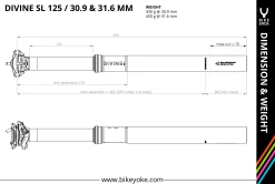 Bike Yoke BikeYoke Divine SL 125 Mm 31.6 Dropperpost (Uden Remote) -Cykel Salgsbutik BikeYoke Dimensions Divine SL 125 min