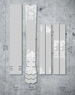 DyedBro Ride Or Die Rammefolie Hvid – Mat -Cykel Salgsbutik RIDE OR DIE WHITE GRAFICO WEB OSCURO 1024x1024@2x