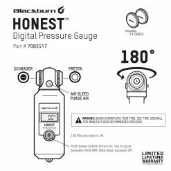 Blackburn Dæktryksmåler Honest Digital 8 Blackburn Dæktryksmåler Honest Digital -Cykel Salgsbutik blackburn honest digital pressure gauge 1 150psi 10bar presta schrader 267299 0001222 features
